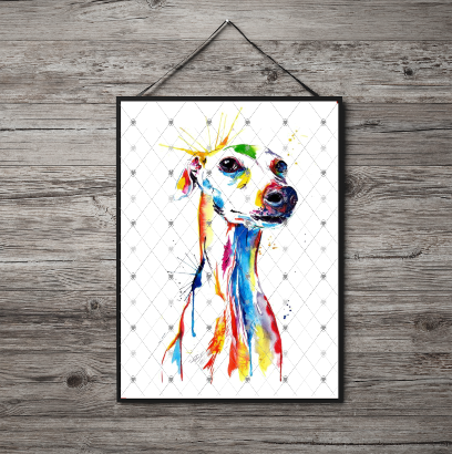 Greyhound A4 Print, Greyhound Custom Print, Personalised Art - Click Image to Close